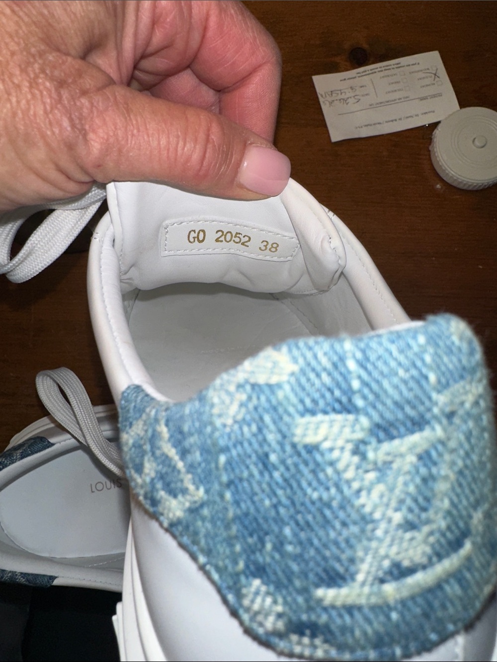 Louis Vuitton White Leather Low-Top Sneakers with Gold Accents - Picture 15 of 17
